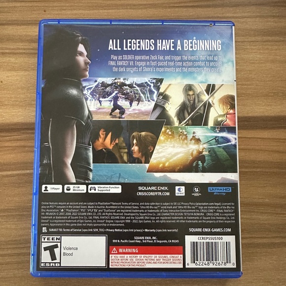 LIKE NEW CRISIS CORE FFVII REUNION PS5 - Picture 2 of 4
